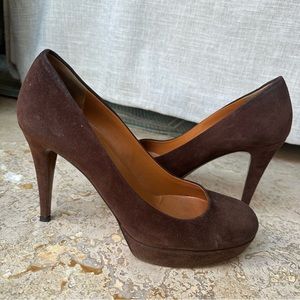Gucci Betty Brown Suede Platform High Heel Shoes Made in Italy  Size 36 1/2